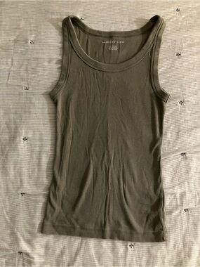 American Eagle Outfitters Olive Ribbed Tank Top XS